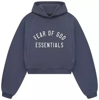 Худи Fear of God Essentials Fleece Cropped Hoodie 'Marine', синий