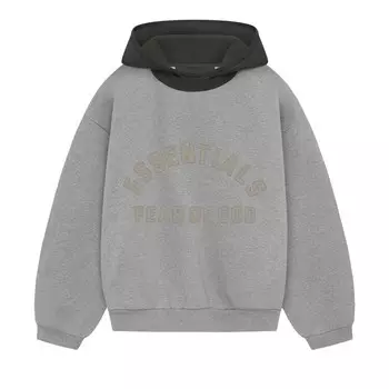 Худи Fear of God Essentials Kids Nylon Fleece Hoodie, цвет Dark Heather Oatmeal/Ink