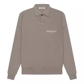 Худи Fear of God Essentials SS22 Long Sleeve Polo Desert Taupe, серый