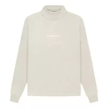 Худи Fear of God Essentials SS22 Relaxed Mockneck Wheat Logo, коричневый