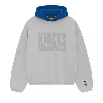 Худи Fear of God Essentials x NBA Knicks Hoodie Light Heather, серый