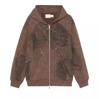 Худи Feng Chen Wang Deconstruction Printed Hoodie Brown, коричневый
