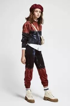 Худи Fiery Tie Dye цвета ржавчины/темно-синего цвета tractr