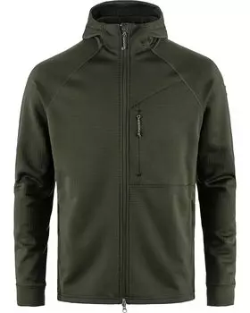 Худи Fjllrven Abisko Grid Fleece Hoodie, цвет Deep Forest