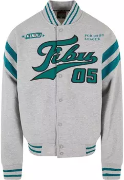 Худи FUBU Zip-Up Hoodie Varsity, цвет mottled grey