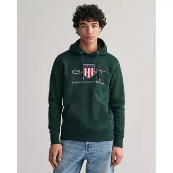 Худи Gant Archive Shield Regular Fit, зеленый