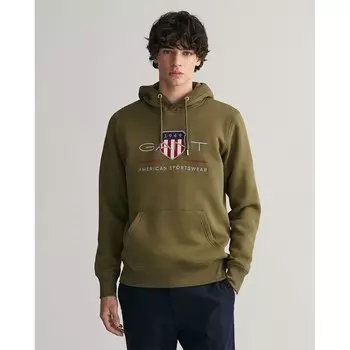 Худи Gant Archive Shield Regular Fit, зеленый
