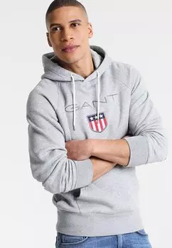 Худи GANT Shield Hoodie, серый