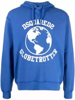 Худи Globetrotter с логотипом DSQUARED2, синий