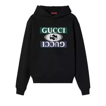 Худи Gucci Felted Jersey Hoodie Black, черный