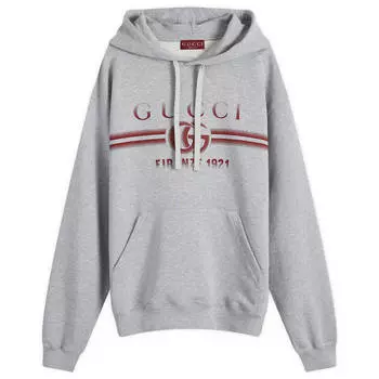Худи Gucci Interlocking Logo Hoodie, цвет Grey Melange