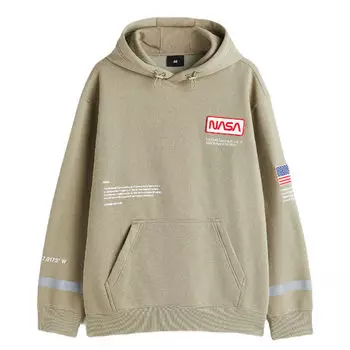 Худи H&amp;M Nasa Relaxe Fit, зеленый хаки