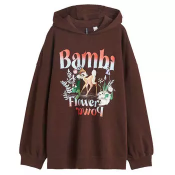 Худи H&amp;M Oversized Bambi, коричневый