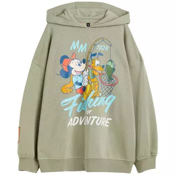 Худи H&amp;M Oversized Mickey Mouse, серый