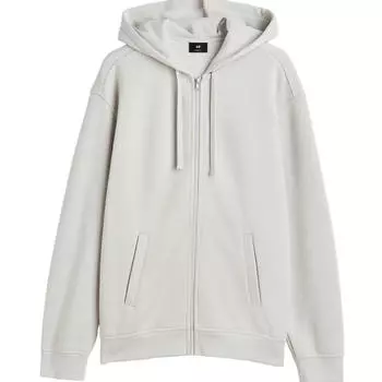 Худи H&amp;M Relaxed Fit Hooded Jacket, светло-серый