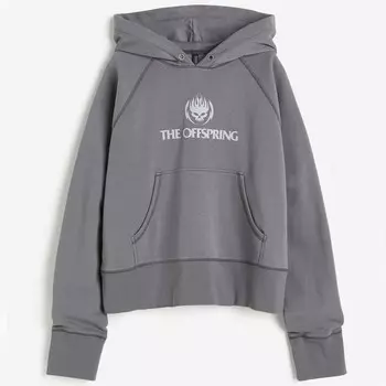 Худи H&M The Offspring Motiv Oversized, темно-серый