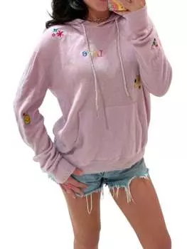 Худи Happy Cashmere с отделкой стразами розового цвета ROMI BASHA