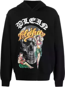 Худи Hawaii с графичным принтом Philipp Plein, черный
