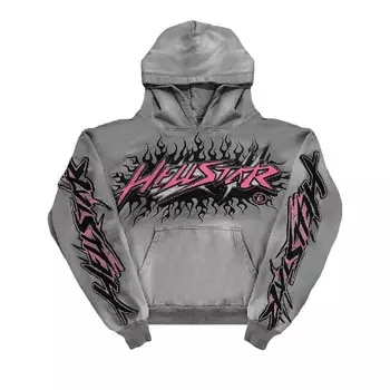 Худи Hellstar Future Flame Hoodie Grey, серый