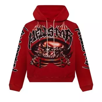 Худи Hellstar Halloween Skeleton Airbrushed Hoodie Red, красный