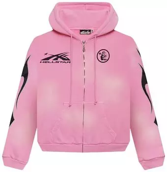 Худи Hellstar Sports Flame Zip Up Hoodie 'Pink', розовый