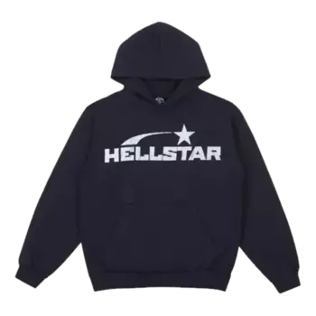 Худи Hellstar Studios Basic Logo Hoodie 'Black White', черный