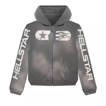 Худи Hellstar Studios Zip Hoodie Grey, серый