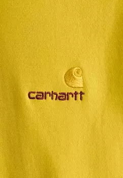 Худи Hooded American Script Carhartt WIP, золотисто-оливковый