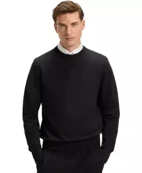 Худи HUGO BOSS BECKHAM x BOSS для мужчин из мерсеризованного хлопкового термофутера с круглым вырезом, черный