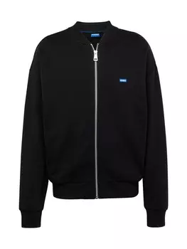 Худи HUGO Zip-Up Hoodie Narane, черный