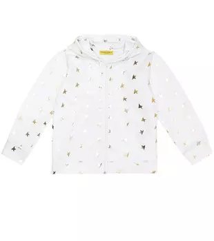 Худи из эластичного джерси с принтом Golden Goose, серый