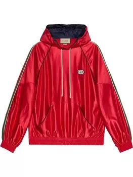 Худи из джерси с отделкой Web Gucci, красный