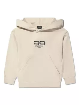 Худи из джерси с принтом BB Balenciaga Kids, бежевый