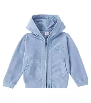 Худи из хлопчатобумажной махровой ткани с логотипом C.P. Company Kids, цвет flint stone