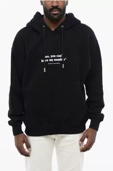 Худи из хлопка Off-White Quote Number Skate, черный