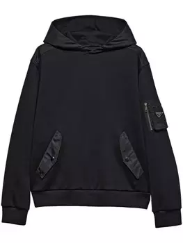 Худи из хлопка Prada, черный