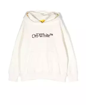 Худи из хлопка с логотипом Off White, белый