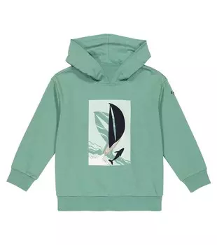 Худи из хлопка с принтом Il Gufo, зеленый