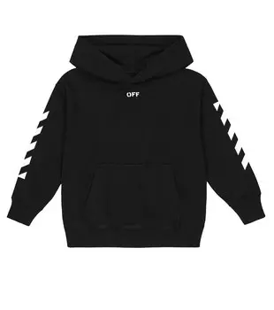 Худи из хлопка с принтом Off-White, черный