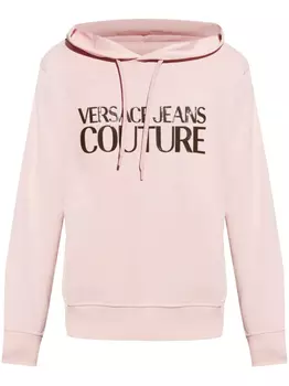 Худи из хлопка Versace Jeans Couture, розовый