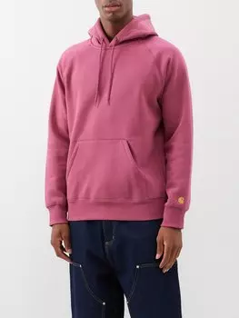 Худи из хлопкового джерси chase с вышитым логотипом Carhartt WIP, розовый