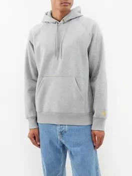 Худи из хлопкового джерси chase с вышитым логотипом Carhartt WIP, серый