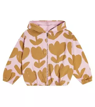 Худи из хлопкового джерси Retro Flowers Bobo Choses, коричневый