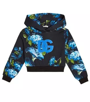 Худи из хлопкового джерси с цветочным принтом dg Dolce&Gabbana, мультиколор