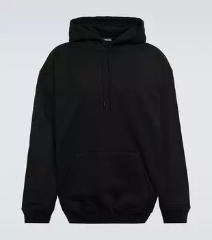 Худи из хлопкового джерси с логотипом Balenciaga, черный