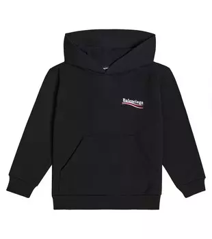 Худи из хлопкового джерси с логотипом Balenciaga Kids, разноцветный