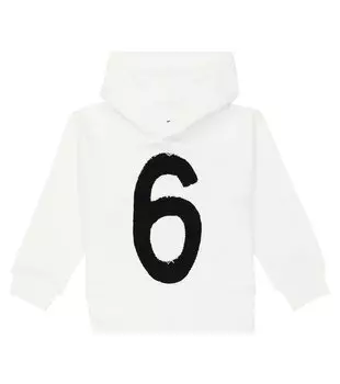 Худи из хлопкового джерси с логотипом Mm6 Maison Margiela, белый
