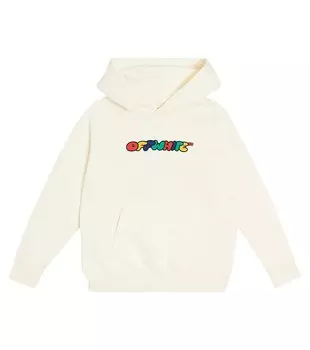 Худи из хлопкового джерси с логотипом Off-White Kids, мультиколор