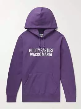 Худи из хлопкового джерси с логотипом WACKO MARIA, фиолетовый