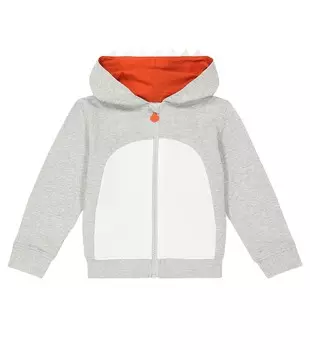 Худи из хлопкового джерси shark Stella Mccartney, серый